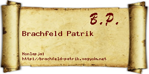 Brachfeld Patrik névjegykártya